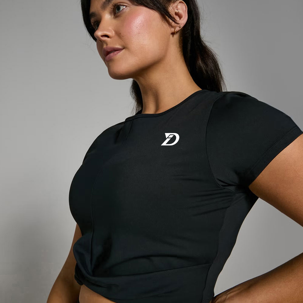 Short Sleeve Crop Top – Black