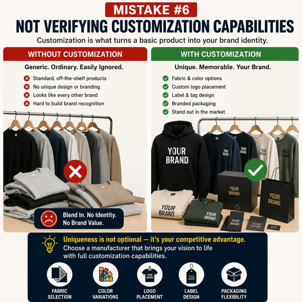 Custom apparel vs generic products highlighting the role of customization in building brand identity